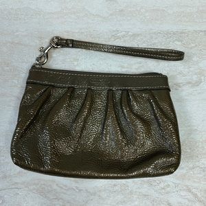 Coach Patent Leather Zip Small Wristlet Bag